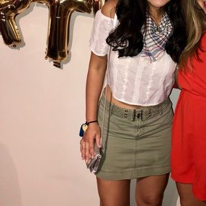 White off the shoulder crop top